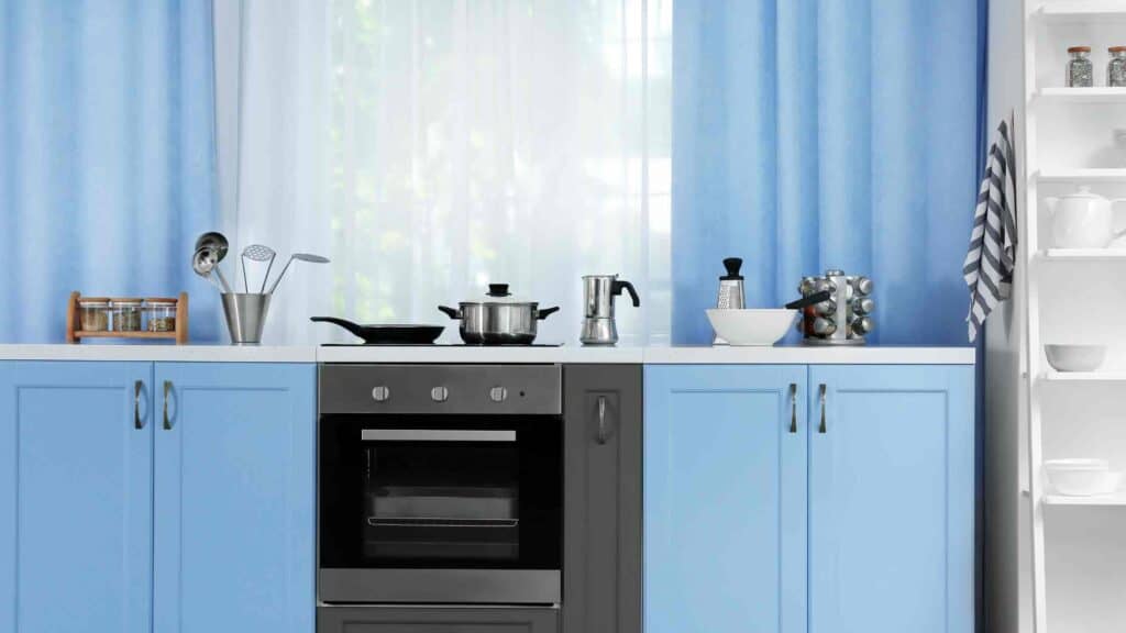 kitchen curtain above sink