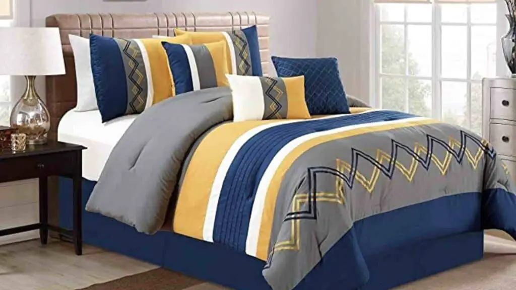 Navy And Yellow Bedding