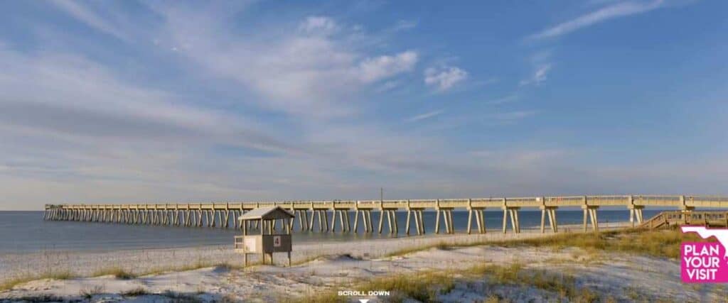 Navarre Beach is the best quiet beaches in florida