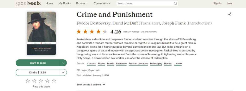 Crime And Punishment By Fyodor Dostoevsky is a top 10 books to read before you die